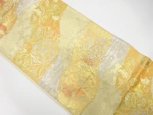 道長取りに花唐草模様織り出し袋帯